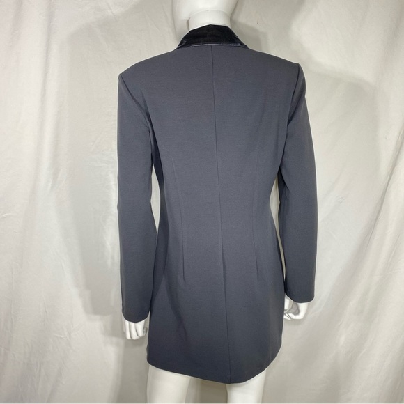 My Michelle Dress Length Lightweight Velvet Collar Jacket - Picture 3 of 7